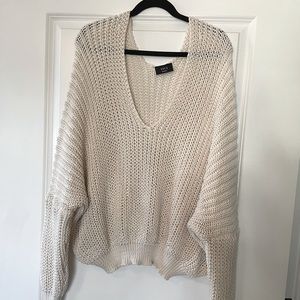 Cream Vici Oversized Knit Sweater